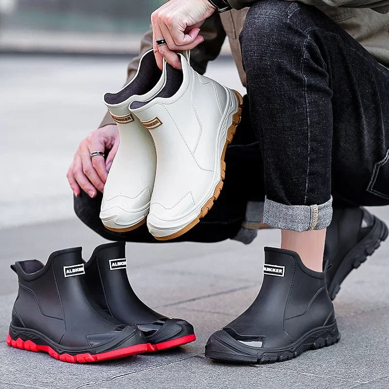 Men’s Waterproof Wear-Resistant Rubber Short Boots